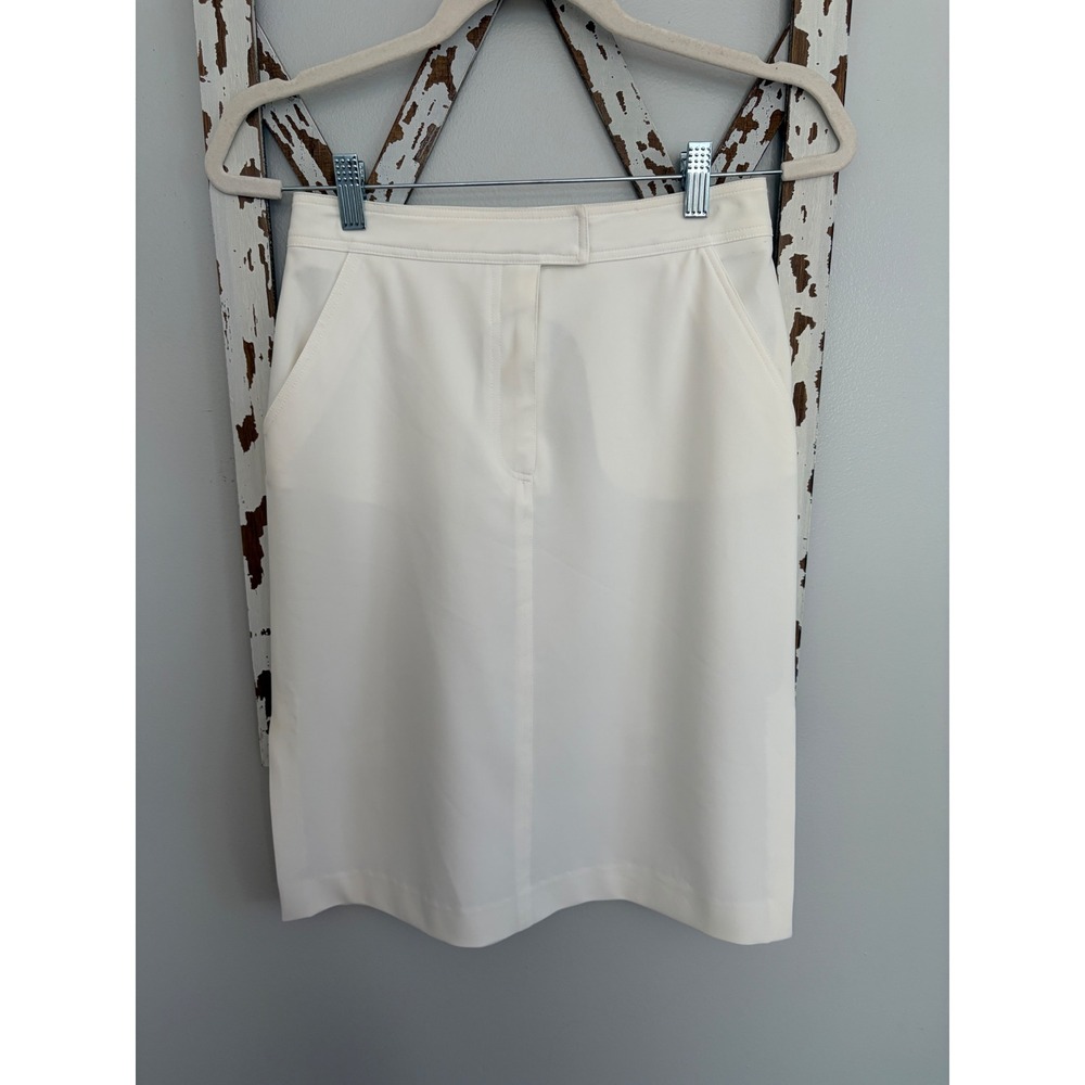Vtg Oscar De La Renta White Pencil Skirt Size 2P